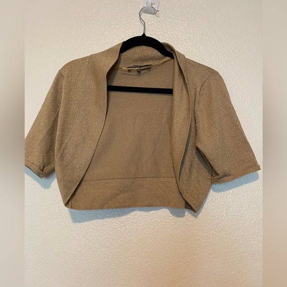 Donna Ricco Sweaters - Donna Ricco Metallic Gold Jacket Size L